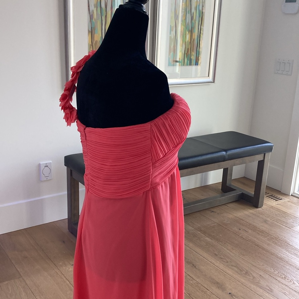 Vintage New Coral One Shoulder Cocktail  Dress - Picture 4 of 12